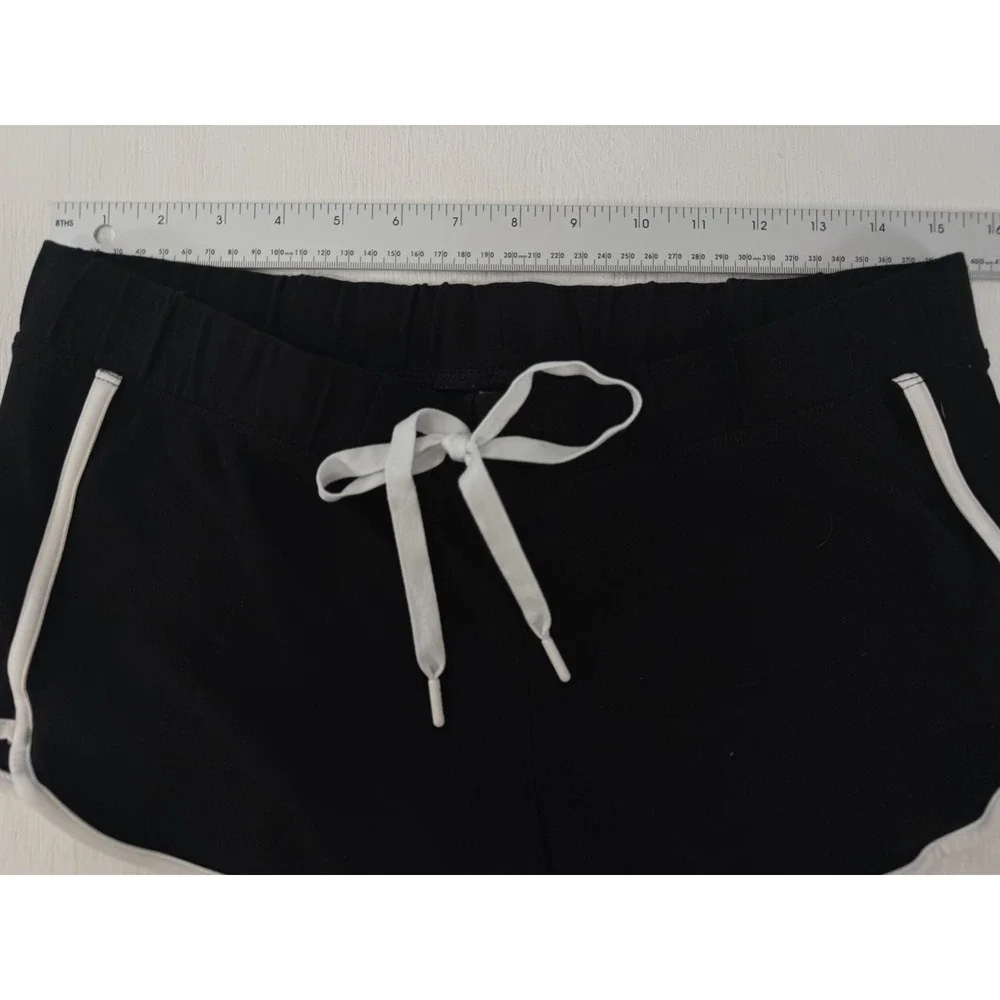 NEW victoria's secret PINK Black Campus Micro Mini Short Black Cotton Modal M